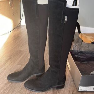 Vince Camuto Jamirah Black Leather Suede  Boots